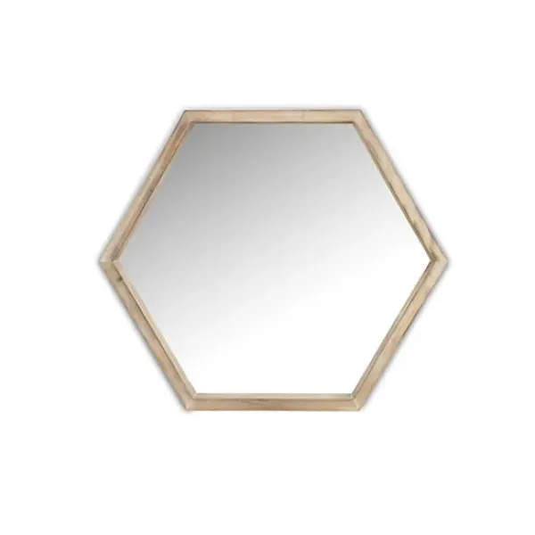 Decorative Mirrors-Kirkland's Home Wood Frame Hexagon Wall Mirror