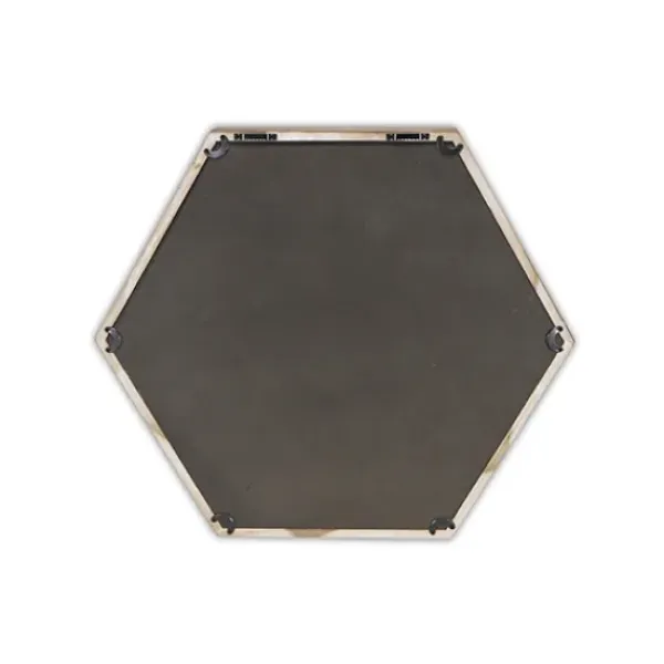 Decorative Mirrors-Kirkland's Home Wood Frame Hexagon Wall Mirror