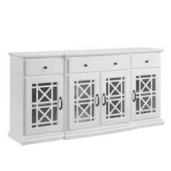 Cabinets & Sideboards-Kirkland's Home Wood Fretwork Sideboard White