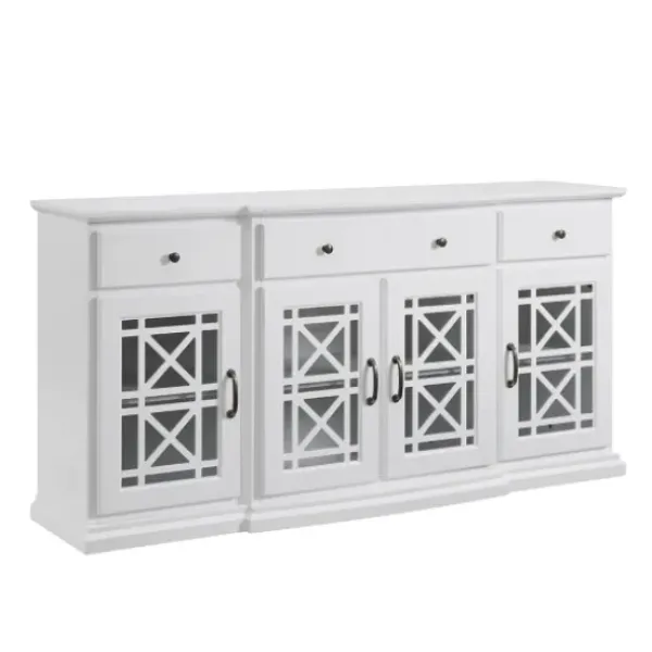 Cabinets & Sideboards-Kirkland's Home Wood Fretwork Sideboard White