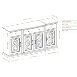 Cabinets & Sideboards-Kirkland's Home Wood Fretwork Sideboard White