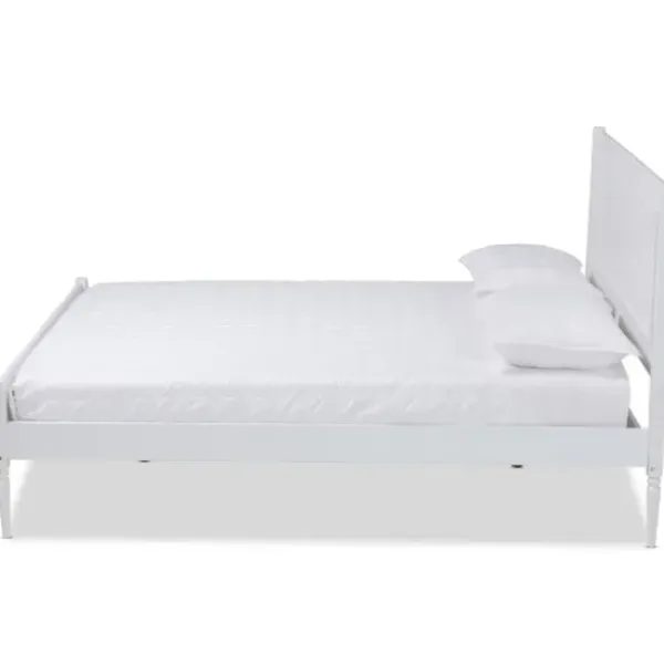 Beds & Headboards-Kirkland's Home Wood Full Platform Bed Frame White