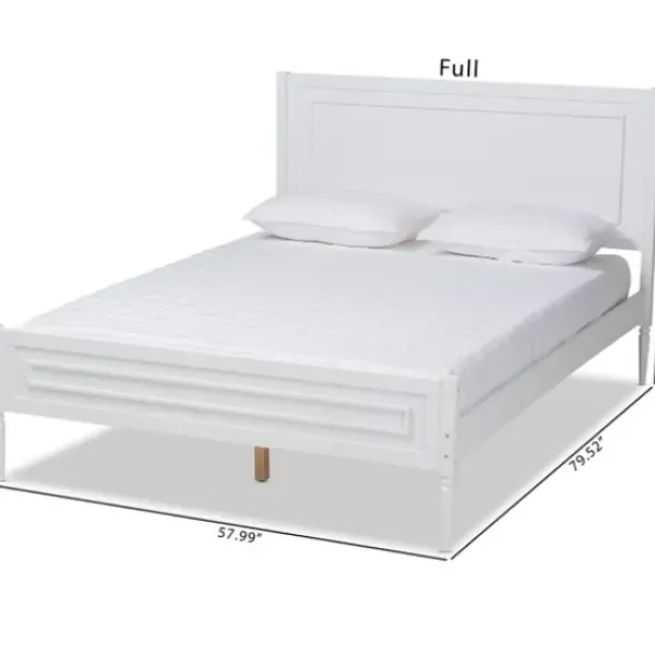 Beds & Headboards-Kirkland's Home Wood Full Platform Bed Frame White