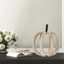 Statues & Figurines-Kirkland's Home Wood Geometric Chain Sculptures, Set Of 3 White