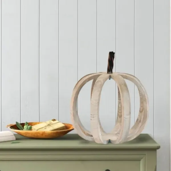 Statues & Figurines-Kirkland's Home Wood Geometric Chain Sculptures, Set Of 3 White