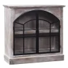 Cabinets & Sideboards-Kirkland's Home Wood Glass Arched Doors Cabinet Gray