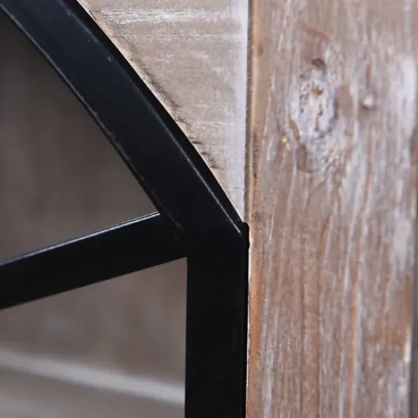 Cabinets & Sideboards-Kirkland's Home Wood Glass Arched Doors Cabinet Gray