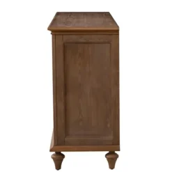 Cabinets & Sideboards-Kirkland's Home Wood Glass Door Sideboard Cabinet Brown
