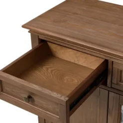 Cabinets & Sideboards-Kirkland's Home Wood Glass Door Sideboard Cabinet Brown