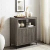 Cabinets & Sideboards-Kirkland's Home Wood Glass Windows Storage Cabinet Gray