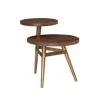 Accent & End Tables-Kirkland's Home Wood Gold Accent Tiered Side Table Brown