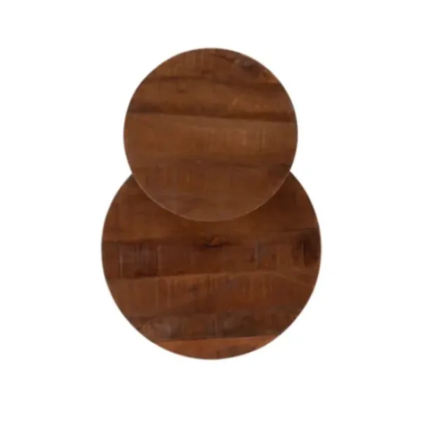 Accent & End Tables-Kirkland's Home Wood Gold Accent Tiered Side Table Brown