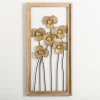 Wall Plaques-Kirkland's Home Wood Gold Metal Flowers Ii Wall Plaque Gold/Tan