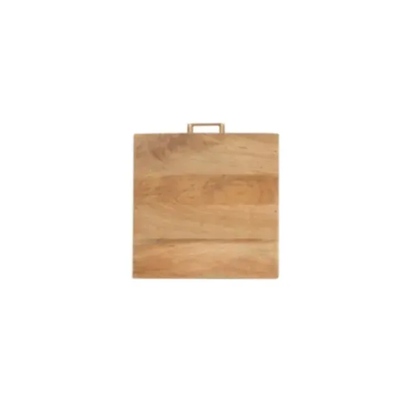 Accent & End Tables-Kirkland's Home Wood Gold Metal X-Frame Base C Table Tan