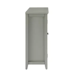 Cabinets & Sideboards-Kirkland's Home Wood Grid 2-Door Accent Cabinet Gray