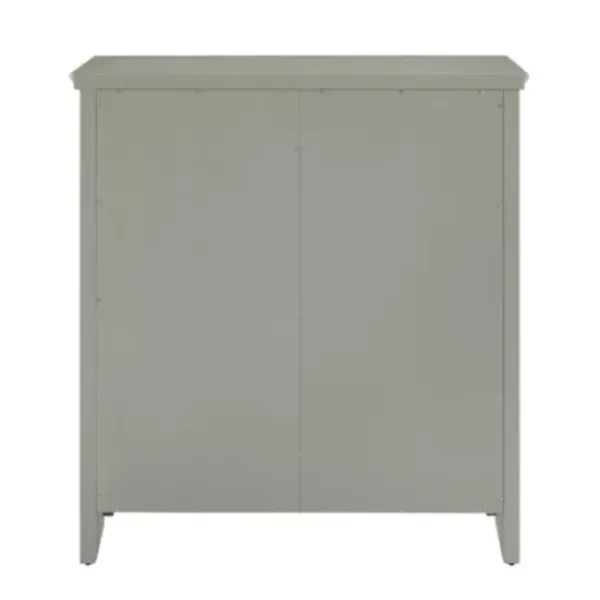 Cabinets & Sideboards-Kirkland's Home Wood Grid 2-Door Accent Cabinet Gray