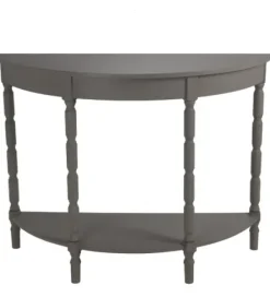 Console Tables-Kirkland's Home Wood Half Moon Console Table Gray