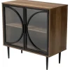 Cabinets & Sideboards-Kirkland's Home Wood Half Moon Doors Cabinet Brown