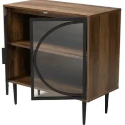 Cabinets & Sideboards-Kirkland's Home Wood Half Moon Doors Cabinet Brown