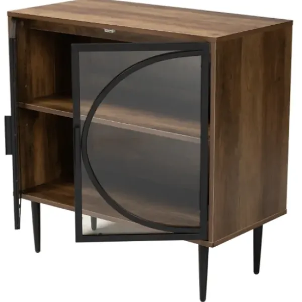 Cabinets & Sideboards-Kirkland's Home Wood Half Moon Doors Cabinet Brown