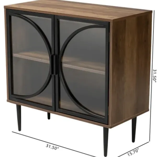 Cabinets & Sideboards-Kirkland's Home Wood Half Moon Doors Cabinet Brown