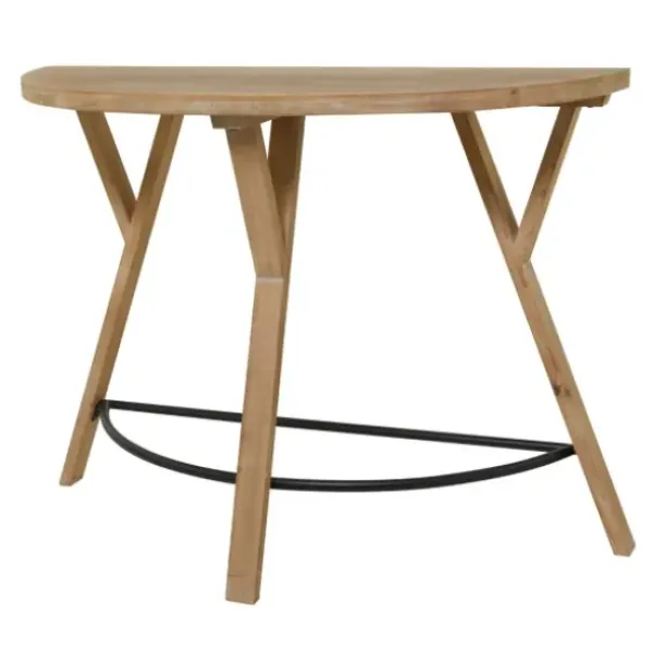 Console Tables-Kirkland's Home Wood Half Round Console Table Brown