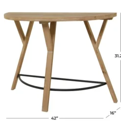 Console Tables-Kirkland's Home Wood Half Round Console Table Brown