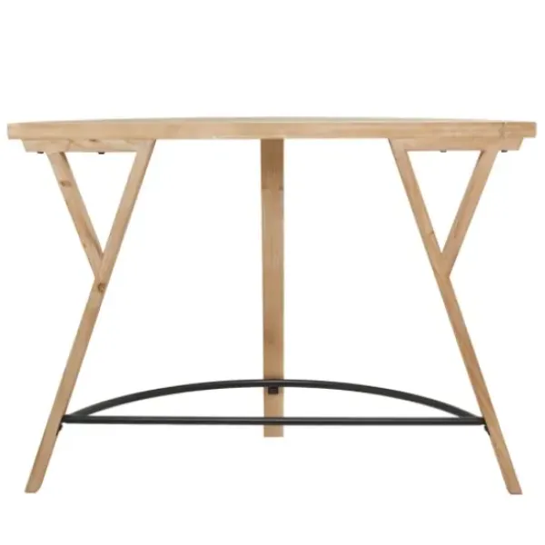 Console Tables-Kirkland's Home Wood Half Round Console Table Brown