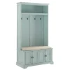 Entryway Furniture-Kirkland's Home Wood Hall Tree With Cushioned Bench Blue