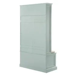 Entryway Furniture-Kirkland's Home Wood Hall Tree With Cushioned Bench Blue