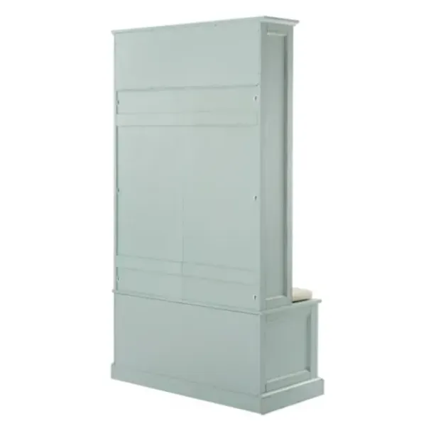 Entryway Furniture-Kirkland's Home Wood Hall Tree With Cushioned Bench Blue