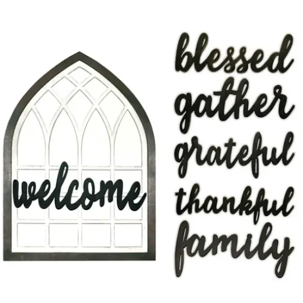 Wall Quotes & Signs-Kirkland's Home Wood Interchangeable Arch Wall Plaque White