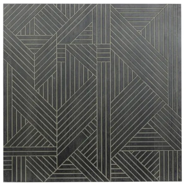 Wall Plaques-Kirkland's Home Wood Intersecting Carved Lines Wall Plaque Black
