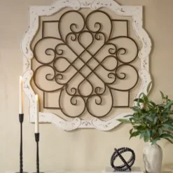 Wall Plaques-Kirkland's Home Wood Isabelline Plaque White