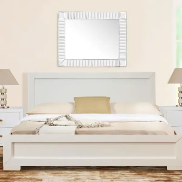 Beds & Headboards-Kirkland's Home Wood King Platform Bed And 2-Nightstand Set White