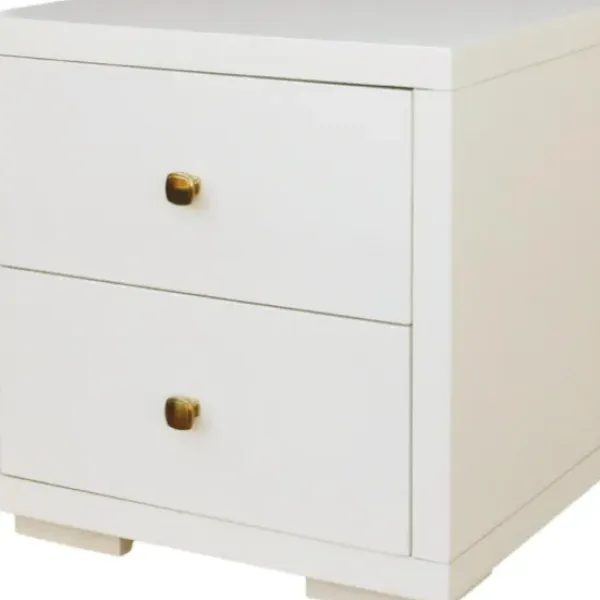 Beds & Headboards-Kirkland's Home Wood King Platform Bed And 2-Nightstand Set White
