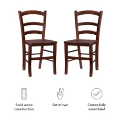 Dining Chairs-Kirkland's Home Wood Ladderback Dining Chairs, Set Of 2 Brown