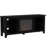 Tv Stands & Media Consoles-Kirkland's Home Wood Led Fireplace Media Cabinet Black