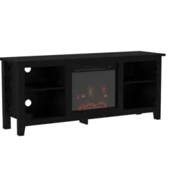 Tv Stands & Media Consoles-Kirkland's Home Wood Led Fireplace Media Cabinet Black