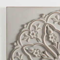 Wall Plaques-Kirkland's Home Wood Medallion 4-Pc. Wall Plaque Set Gray