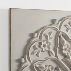 Wall Plaques-Kirkland's Home Wood Medallion 4-Pc. Wall Plaque Set Gray