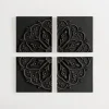 Wall Plaques-Kirkland's Home Wood Medallion 4-Pc. Wall Plaque Set Black