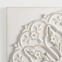 Wall Plaques-Kirkland's Home Wood Medallion 4-Pc. Wall Plaque Set White