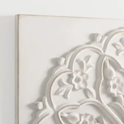 Wall Plaques-Kirkland's Home Wood Medallion 4-Pc. Wall Plaque Set White