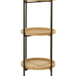 Accent & End Tables-Kirkland's Home Wood Mesh Woven 3-Tier Accent Table Brown