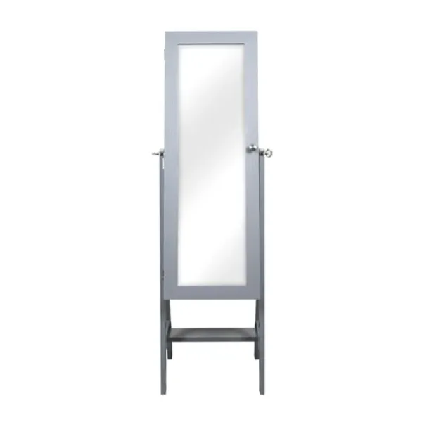 Full Length & Floor Mirrors-Kirkland's Home Wood Mirror Armoire Gray