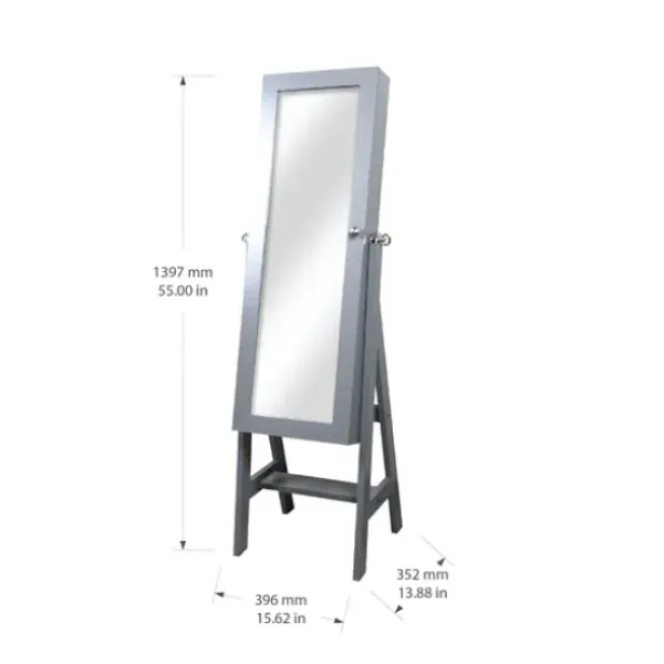 Full Length & Floor Mirrors-Kirkland's Home Wood Mirror Armoire Gray