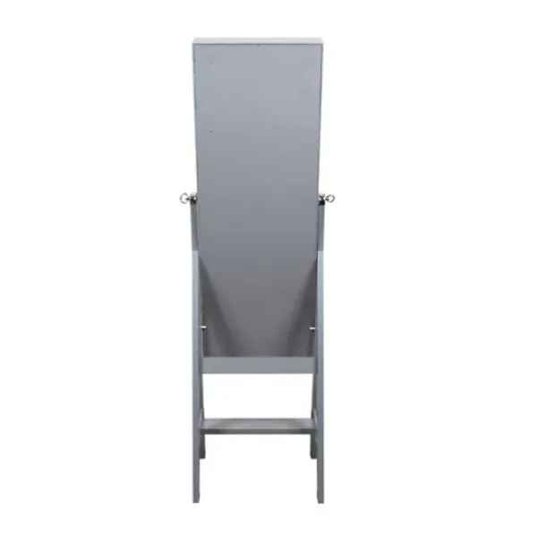 Full Length & Floor Mirrors-Kirkland's Home Wood Mirror Armoire Gray