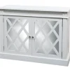 Cabinets & Sideboards-Kirkland's Home Wood Mirrored 2-Door Cabinet White