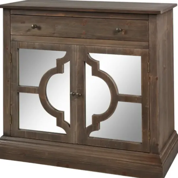 Cabinets & Sideboards-Kirkland's Home Wood Mirrored 2-Door Cabinet Brown